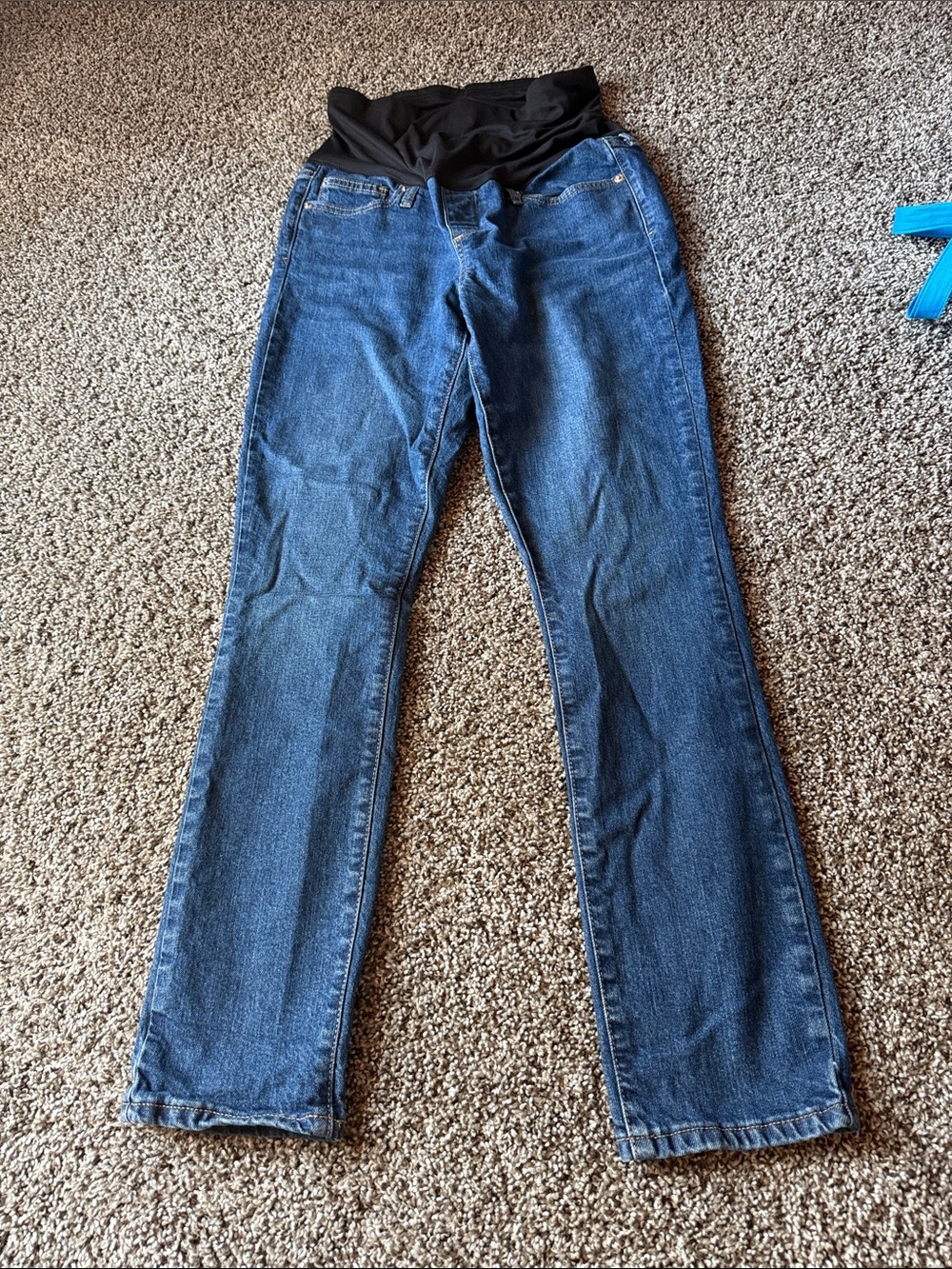 GAP Maternity Blue Jeans with Black Stretch Waist Panel